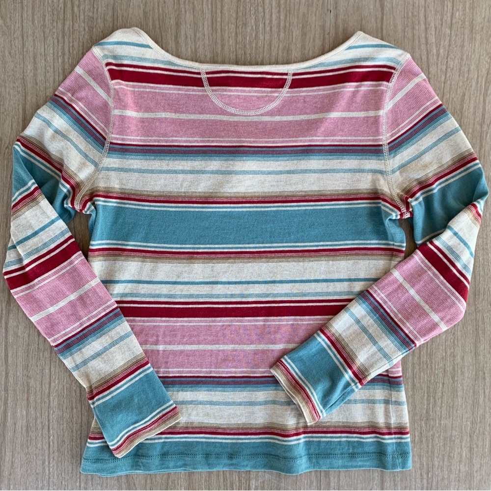 American Living Women’s Henley long-sleeve, striped, two-button placket Medium - Picture 7 of 9